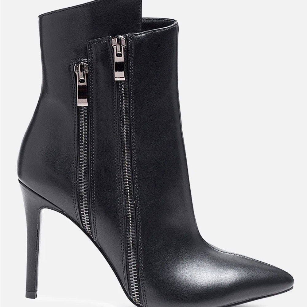 London Rag Marsale High Low Stiletto Boots - Black - Size 8 - New, no box